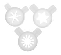 OSOLADY 3pcs Ice Cream Machine Replacement Spout - Nozzle Tips for Soft Serve Ice Cream Maker - Snow Flake and Star Style Piping Attachments for Café, Party, Festival