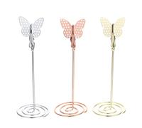 OSOLADY 3pcs Iron Butterfly Note Clamps Tabletop Cards Holder Creative Photo Clips for Holding Notes and Table Menu Holder Suitable for Tabletop Decoration and Wedding Favors