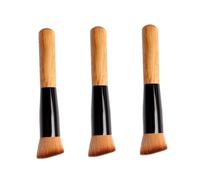 OSOLADY 3pcs Makeup Brush Set Angled Foundation Blush and Flat Water-Resistant Cosmetic Brushes for Women for Loose Powder and Eyeshadow Application Random Color