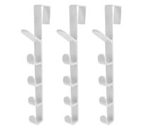 OSOLADY 3pcs Over Door Hooks White Five-Section Multi-Function Coat Hooks Without Trace for Door Back Hanging Storage in Home and Office