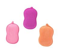 OSOLADY 3pcs Peanut Shape Shower Sponges Soft Exfoliating Body Scrubbers for Bath Gentle Massage Circulation Boosting Bath Accessories Random Color