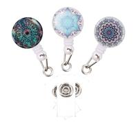 OSOLADY 3Pcs Retractable Rotating Badge Holder Clips Multi-Function Id Card Reel Buckles for Nurses Teachers Students Convenient Name Tag Holders with Swivel Design