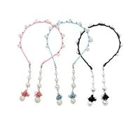 OSOLADY 3pcs Sequin Knotted Headband Sparkly Hair Accessories Wedding Bridal Pearl Headband for Girls Boys and Girls