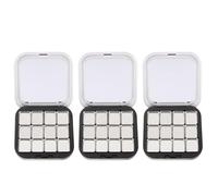 OSOLADY 3pcs Small Empty Eyeshadow Palette: 12-Grid Refillable Magnetic Makeup Palette with Mirror for Eyeshadow, Powder, Blush, Lipstick, Highlight 3x2.8x0.7"