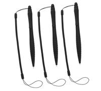 OSOLADY 3pcs Stylus Pen for Resistive Screens, Capacitive Touchscreen Pens with Anitloss Spiral Stretchy Key Holder, Abs, for Drawing, Sketching, Gaming Devices and Pos Machines, Black