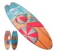 OSOLADY 3Pcs Wooden Surfboard Decor Set Summer Beach Theme Wall Sign for Home Bar Tropical Decor Nautical Design for Beach House or Coastal Room
