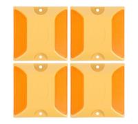 OSOLADY 4 Pcs Reflective Driveway Pavement Markers with High Visibility Yellow Abs Material for Rural Roads and Nighttime Safety Reflectors, Sturdy Road Studs for Versatile Application