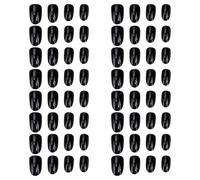 OSOLADY 4 Sets Full Cover False Nail Black Press on Nails Stylish Lightweight Compact Abs Resin for Women Party Wedding