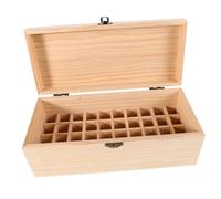 OSOLADY 40grids Wooden Essential Oil Organizer Box Multi-compartment Display Case for Bottles Pine Wood Essential Oil Storage Rack for Aromatherapy Lovers and Nail Polish Display