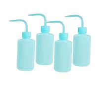 OSOLADY 4pcs 250ml Rinse Bottles for Eyelash Extensions Curved Spout Water Squeeze Bottles Plastic Liquid Dispensers for Lash Cleaning and Salad Dressing