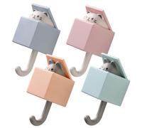 OSOLADY 4pcs Adhesive Wall Hooks for Coat and Bag Hanging, Decorative Heavy Duty Abs Hooks for Bathroom and Bedroom, No Trace Stick, Space-Saving Storage Solution