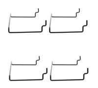 OSOLADY 4pcs Black Pegboard Organizer Shelf with Hooks, Iron Desktop Rack | Space Saving Bracket Set, Quick Installation for Home Office, Sturdy Metal Shelves and Organizers