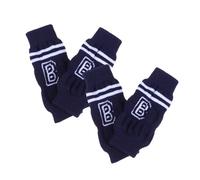OSOLADY 4pcs Dog Elbow Brace and Leg Wrap Knitted Breathable Pet Joint Protector Sleeves M Size Navy Blue Letters for Small Dogs