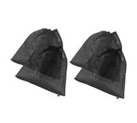 OSOLADY 4pcs Extra Large Pond Pump Filter Mesh Bags with Drawstring, Black 31x41cm Pump Barrier Filter Pouches for Outdoor Swimming Pool and Fountain Filtration