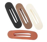 OSOLADY 4pcs French Style Flat Hair Clips Set Matte Finish Claw Clips for Women Decorative Hair Barrettes in Beige Caramel Black and Brown Suitable for Styling and Sectioning
