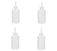 OSOLADY 4pcs Grafting Eyelash Washing Bottles 250ml Squeeze Eye Wash Elbow Drop Bottles with Scale for Salon Distilled Water and Salt Water Cleaning