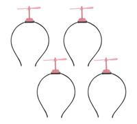 OSOLADY 4pcs Helicopter Propeller Headband: Spinning Propeller Hair Hoop for Carnivals Cosplay Back to School, Silly Headband Headpiece for Birthday Party Outfits Pink