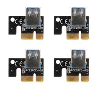 OSOLADY 4pcs High Performance Pci-e 1x to 16x Adapter Cards with USB 3.0, Easy to Install Black Pcb Computer Parts for Internal Components