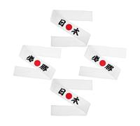 OSOLADY 4pcs Karate Headband Japanese Chef Headband Fabric White for Cooking, Running, Cheerleaders and Sports Enthusiasts
