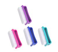 OSOLADY 4pcs Large Nail Cleaning Brushes Fingernail Scrubber Brush with Stiff Bristles Multi-functional Manicure Dust Removal for Hand and Foot Care Random Color