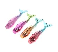 OSOLADY 4Pcs Mermaid Shape Lip Gloss Tubes Gradient Lipstick Holders for Natural Balms DIY Cosmetics Design for Daily Makeup for Beginners and Sample