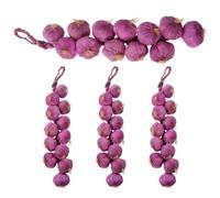 OSOLADY 4pcs Multi-function Fake Garlic String Decor Made of Foam, Lifelike Purple Garlic Strings for Decorating the Kitchen and Harvest Day Photography Props