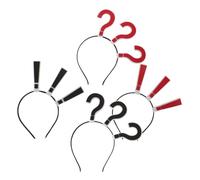OSOLADY 4pcs Question Mark Headband Unique Punctuation Hair Accessories for Christmas Halloween Parties Photoshoots and Fun Hair Bands for Women
