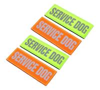 OSOLADY 4Pcs Reflective Service Dog Patch Nylon Harness Tags for Outdoor Walking Jogging Breathable Adhesive Patches with High-visibility Letters for Night Safety