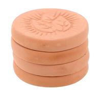 OSOLADY 4pcs round Terracotta Bread Warmer Set with Natural Breathability and Multipurpose Use for Kitchen Food Storage and Bread Humidity Keeping