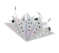 OSOLADY 4pcs Silver Paper Five Point Star Lanterns Hanging Lampshade with Neat Cut and Sturdy Design for Birthday Party and Christmas Scene Layout Decorations