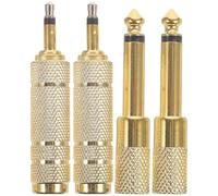 OSOLADY 4pcs Stereo Adapter 3.5 Mm Adapter Headphone Parts Metal Lightweight Support Long Time Using Golden Audio Jack for Home and Car Audio