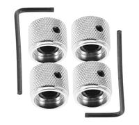 OSOLADY 4pcs Top Electric Guitar Bass Knobs Metal Volume Tone Potentiometer Covers with Wrench Easy Install Durable Shaft Control Caps for Various Instruments