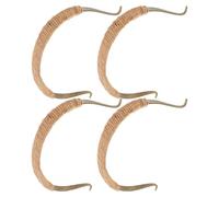 OSOLADY 4pcs U-Shaped Teapot Handle Replacement for Ceramic and Stovetop Kettles, Retro Design with Heatresistant Iron and Natural Hemp Rope, for Tea Ceremony Accessories