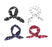 OSOLADY 4pcs Vintage Polka Dot Square Hair Scarves Satin Headbands for Women Multifunctional Decorative Accessories for Hairstyling Neck Wrist Retro Party and Daily Wear