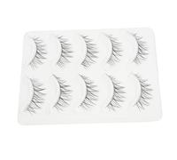 OSOLADY 5 Pairs Natural Look Fake Eyelashes with Transparent Band Comfortable Decorative Fiber Lashes for Daily Makeup and Party Use Easy to Apply Vivid False Eyelashes Accessory