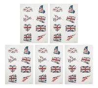 OSOLADY 5 Sets of Temporary Tattoos Stickers with National Flag Design, Decorative and Convenient Face Stickers Made of Paper and Pvc, for Soccer Match Fans