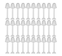 OSOLADY 50pcs Clear Plastic Flat Back Stud Earrings with Clutch Stopper Replacement, 3 mm/0.12 inch Comfortable Earring Safety Backs, Ear Locking Stopper for Daily