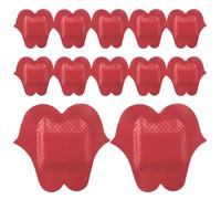 OSOLADY 50pcs Lip Shaped Adhesive Wound Bandages Red Self-Adhesive Wound Patches Water Resistance and Curing Features, Pe Material Small Patches for First Aid Care