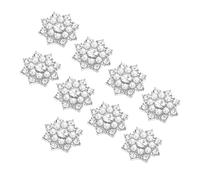 OSOLADY 50pcs Silver Alloy Crystal Snowflake Diy Accessories Rhinestone Pearls for Jewelry Making and Hair Clip Decoration, Crafting Materials for Holiday and Wedding Projects