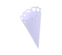 OSOLADY 50pcs White Paper Cone Bouquet Wrapping Tubes with Hollow out Heart Pattern and Elegant Lace Design, for Weddings and Special Events to Hold Rose Petals or Birdseed