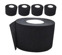 OSOLADY 5pcs Black Disposable Barber Neck Strips Stretchy Haircutting Neck Paper Wraps for Salon Hairdressing for Haircut and Styling