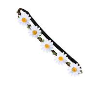 OSOLADY 5pcs Bohemian Hawaiian Sunflower Hair Wreath Headband Lifelike Flower Accessories for Beach Parties Cheerleading Events and Tropical Celebrations White
