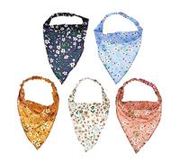 OSOLADY 5Pcs Elastic Triangle Hair Scarves Waterproof Floral Headband for Women Versatile Hair Accessories for Yoga and Sports