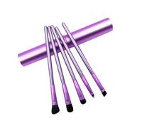 OSOLADY 5pcs Eyeshadow Brush Set Mini Portable Eye Makeup Brush Kit Purple for Women and Girls for Travel and Daily Use