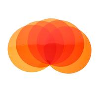 OSOLADY 5pcs Orange round LED Light Color Overlay Sheets Pet Film for Easy Color Change and Personalise Lighting, Suitable for Bulbs and Lamps in Living Rooms or Special Occasions