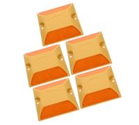 OSOLADY 5pcs Plastic Driveway Reflective Markers with Raised Design for Vehicle Visibility and Traffic Management on Highways, Sturdy Reflectors for Driveway Safety and Guidance