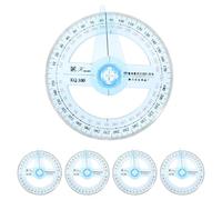 OSOLADY 5pcs Plastic Protractor with Swing Arm: Circle Protractor for Mathematical Geometry Measurement Tools - School & Office Supplies