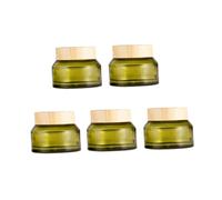 OSOLADY 5pcs Refillable Small Travel Cream Containers with Screw Lids Olive Green Cosmetic Sample Jars for Lotion Handmade and Portable Storage Random Color