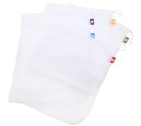 OSOLADY 5Pcs Reusable White Mesh Produce Bags Drawstring Storage for Fruits and Vegetables, Breathable Washable Grocery Mesh Pouches for Eco-Friendly Shopping and Storage