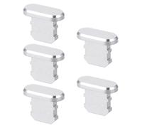 OSOLADY 5Pcs Silver Charging Port Dust Plugs for Mobile Phones Anti-dust Covers to Protect USB Charging Ports From Dirt Sand and Lint Easy to Insert and Remove